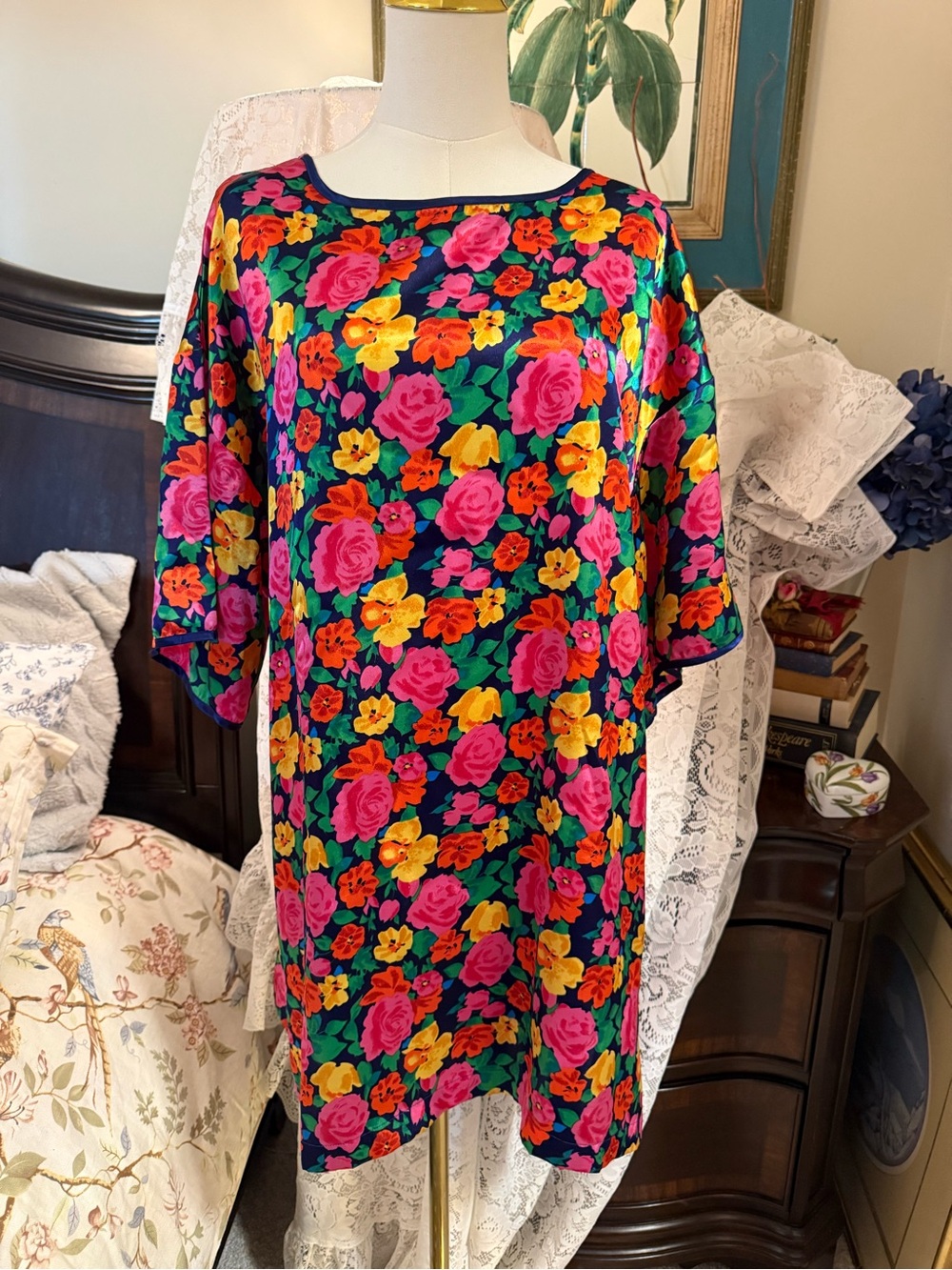 Vintage Gold Label Victoria's Secret Floral Chemise Nightgown